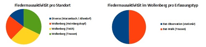 Verteilung der Aktivität pro Standort un pro Erfassungstyp