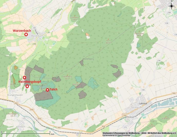 Stationäre Erfassungen am Wollenberg